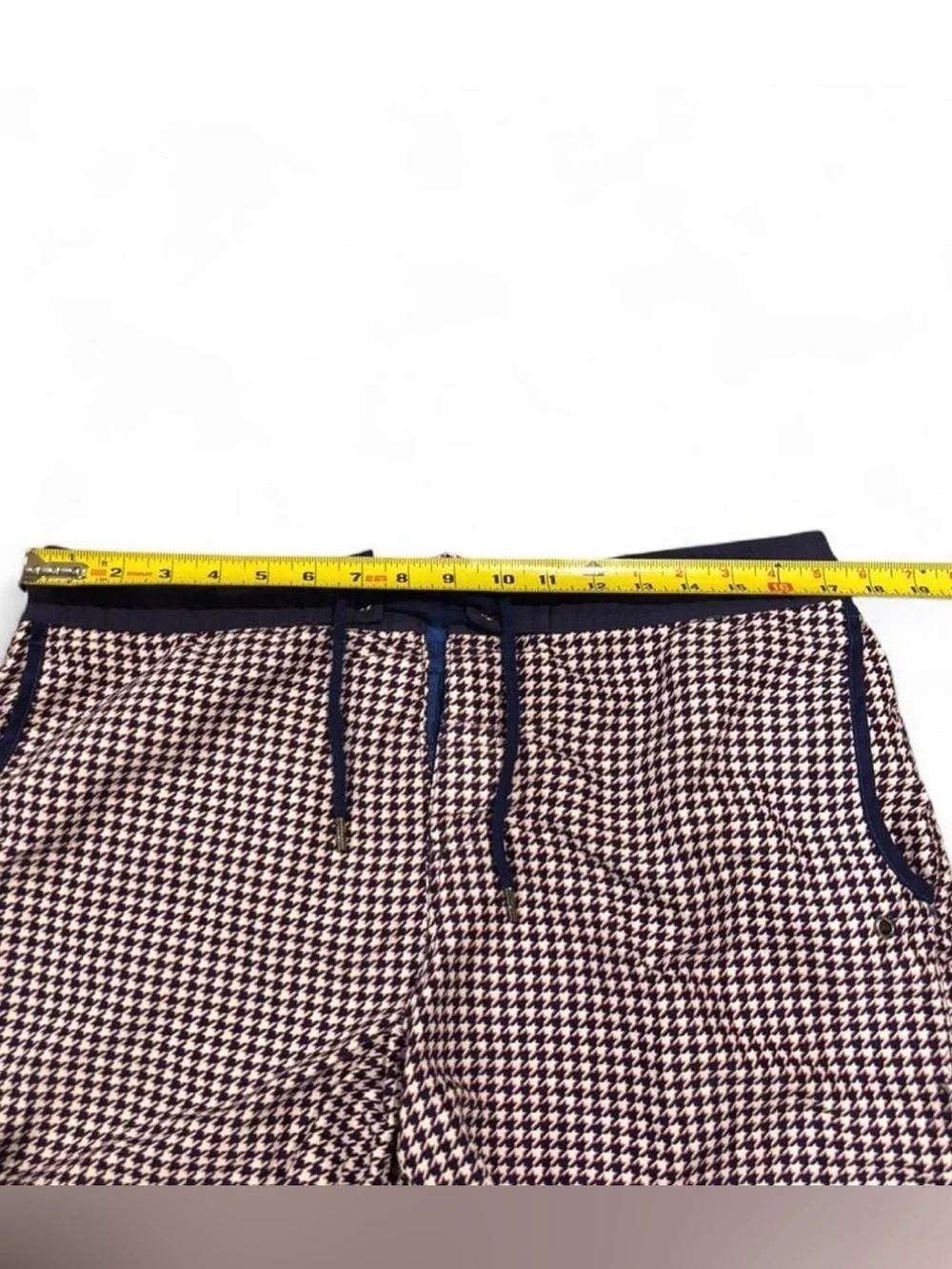 Mr. Swim Geometric Print Swim Trunks Size 36 Resort Wear Houndstooth Swim Shorts